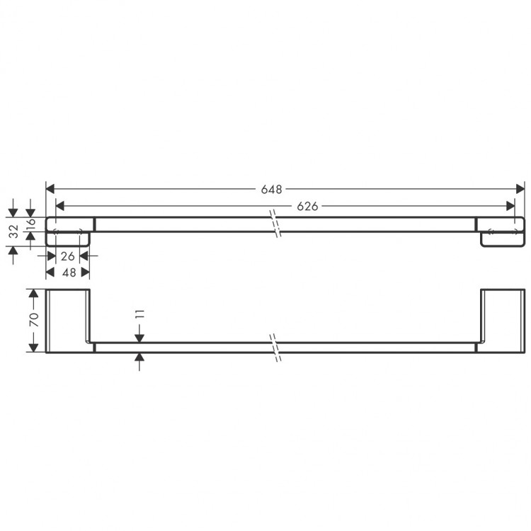 Dvieļu turētājs Hansgrohe AddStoris 65 cm, matēta bronza