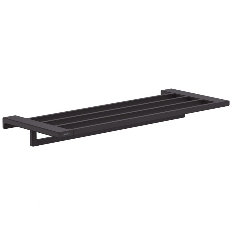Plaukts ar dvieļu turētāju Hansgrohe AddStoris 65 cm, melns matēts