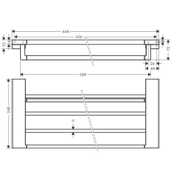 Plaukts ar dvieļu turētāju Hansgrohe AddStoris 65 cm, pulēts zelts