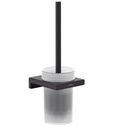 Tualetes birste ar turētāju Hansgrohe AddStoris, melns matēts