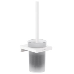 Tualetes birste ar turētāju Hansgrohe AddStoris, balts matēts