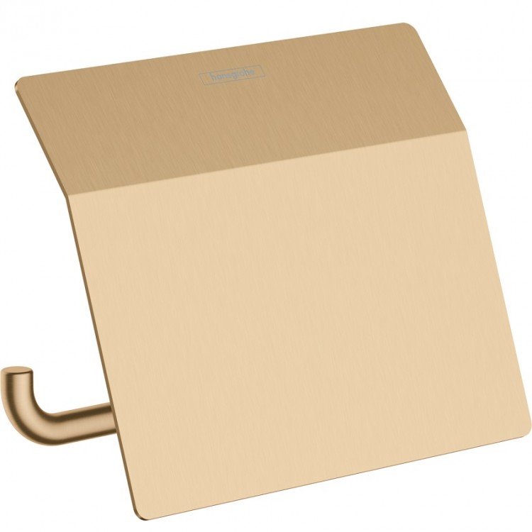 Tualetes papīra turētājs Hansgrohe AddStoris ar pārsegu, matēta bronza