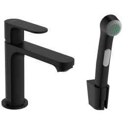 Izlietnes maisītājs ar bidetta rokas dušu Hansgrohe Rebris S 110, melns 72215670