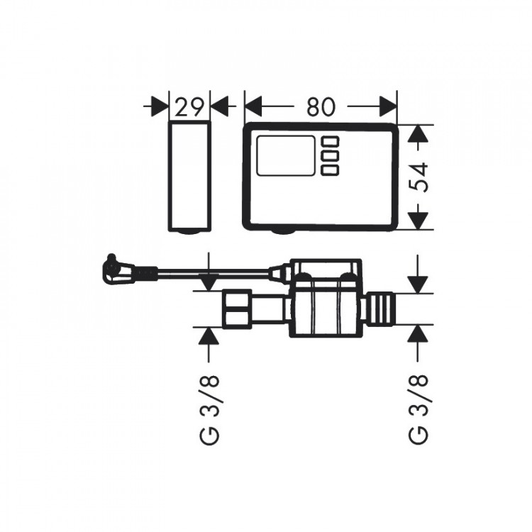 Ūdens caurplūdes mērītājs Hansgrohe F23, 76818000 Ūdens caurplūdes mērītājs Hansgrohe F23, 76818000