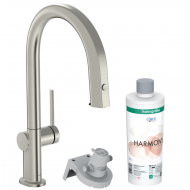 Virtuves izlietnes maisītājs ar filtrēšanas sistēmu 210 un izvelkamu izteku Hansgrohe  Aqittura M91, sBox,76800800