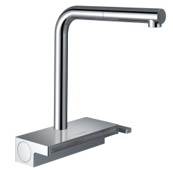 Virtuves izlietnes maisītājs ar izvelkamu izteku Hansgrohe AQUNO Select M81, 2jet, hroms 73830000