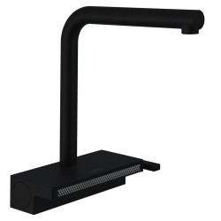 Virtuves izlietnes maisītājs ar izvelkamu izteku Hansgrohe AQUNO Select M81, 2jet, melns matēts 73830670