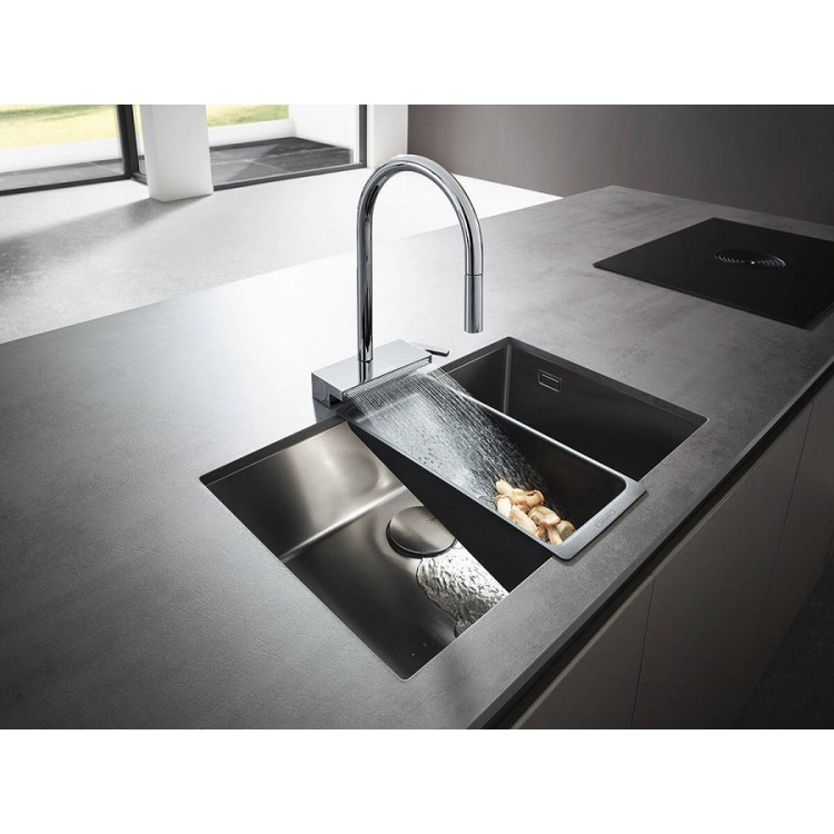 Virtuves izlietnes maisītājs ar izvelkamu izteku Hansgrohe AQUNO Select M81, melns 73831670 Virtuves izlietnes maisītājs ar izvelkamu izteku Hansgrohe AQUNO Select M81, melns 73831670