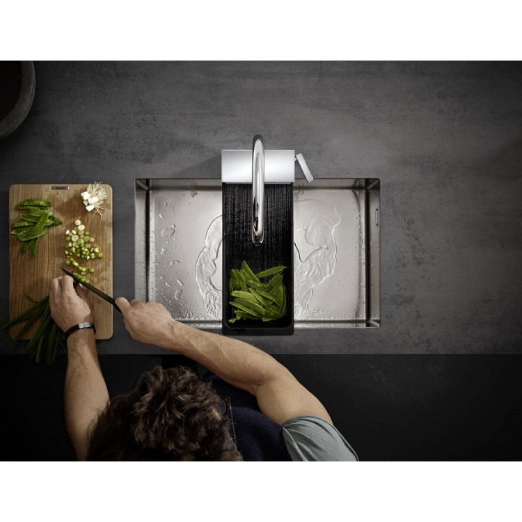 Virtuves izlietnes maisītājs ar izvelkamu izteku Hansgrohe AQUNO Select M81, 2jet, melns matēts 73830670 Virtuves izlietnes maisītājs ar izvelkamu izteku Hansgrohe AQUNO Select M81, 2jet, melns matēts 73830670