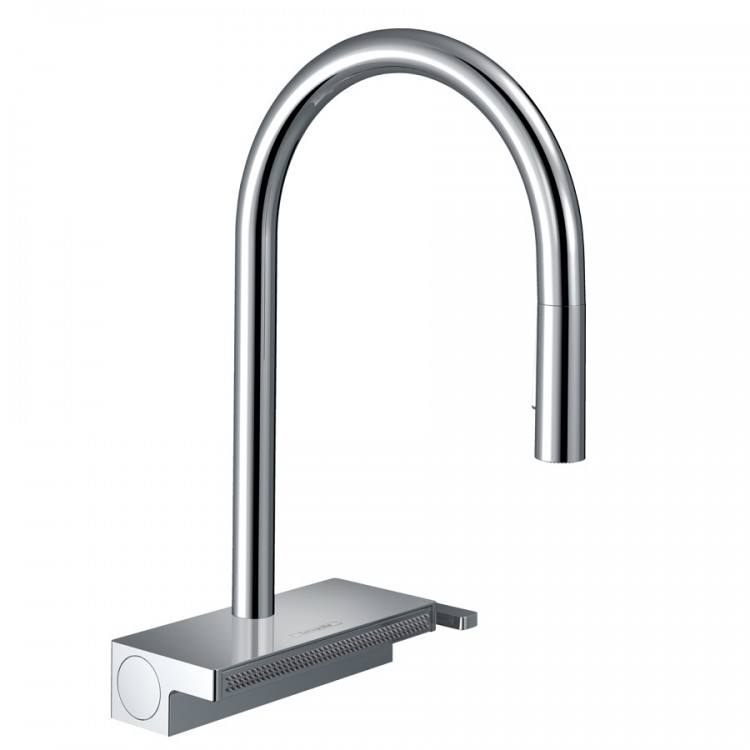 Virtuves izlietnes maisītājs ar izvelkamu izteku Hansgrohe AQUNO Select M81, hroms 73831000 Virtuves izlietnes maisītājs ar izvelkamu izteku Hansgrohe AQUNO Select M81, hroms 73831000
