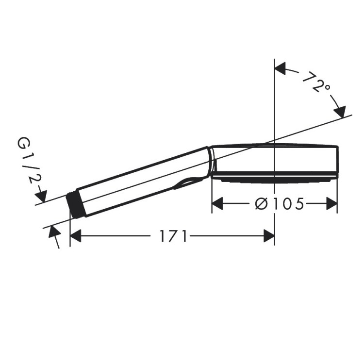 Rokas duša Hansgrohe Pulsify Select S 105 3jet Activation, melns matēts 24100670