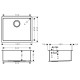 Virtuves izlietne Hansgrohe S719-U500 55x45cm, stainless steel Virtuves izlietne Hansgrohe S719-U500 55x45cm, stainless steel