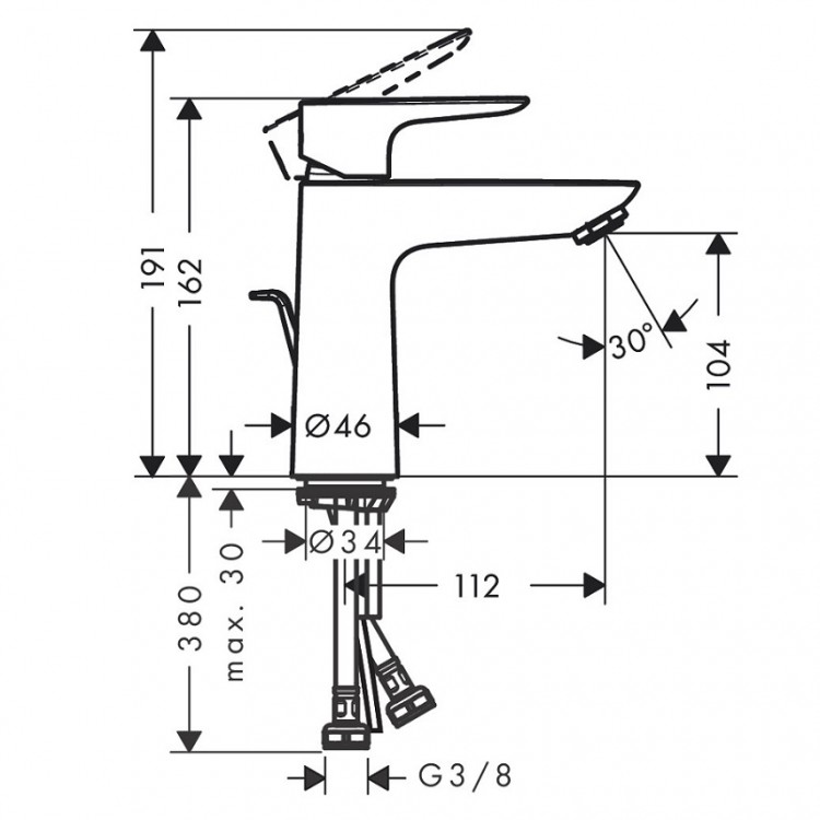 Izlietnes maisītājs Hansgrohe Talis E 110, 71710000