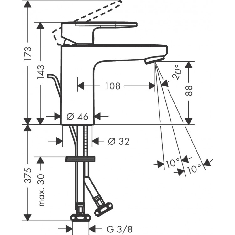 Izlietnes maisītājs Hansgrohe Vernis Blend ar korķi, 71551670 Izlietnes maisītājs Hansgrohe Vernis Blend ar korķi, 71551670