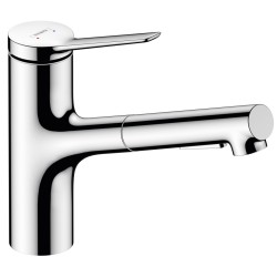 Virtuves izlietnes maisītājs ar izvelkamu izteku Hansgrohe Zesis M33-150, 2jet + sBox, 74803000