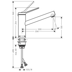 Virtuves izlietnes maisītājs Hansgrohe Zesis M33-150, 74802000