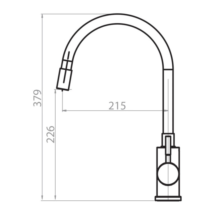 Virtuves izlietnes maisītājs Helika Flexa ar lokanu izteku, 5543-002