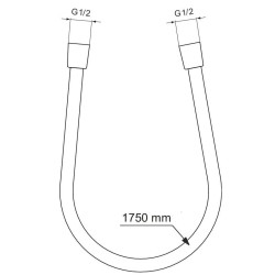 Dušas šļūtene Ideal Standard Idealrain 1.75m, nevērpjas, BE175AA