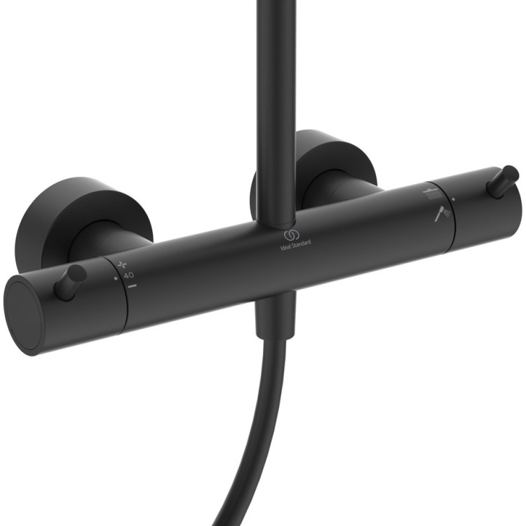 Termostata dušas sistēma Ideal Standard Ceratherm T125, melna matēta A7589XG