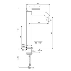 Izlietnes maisītājs paaugstināts Ideal Standard Ceraline, melns matēts BC269XG