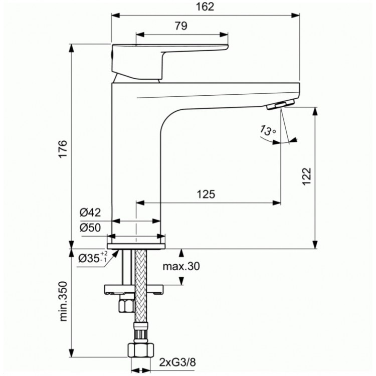 Izlietnes maisītājs Ideal Standard Cerafine O, melns matēts BC554XG Izlietnes maisītājs Ideal Standard Cerafine O, melns matēts BC554XG