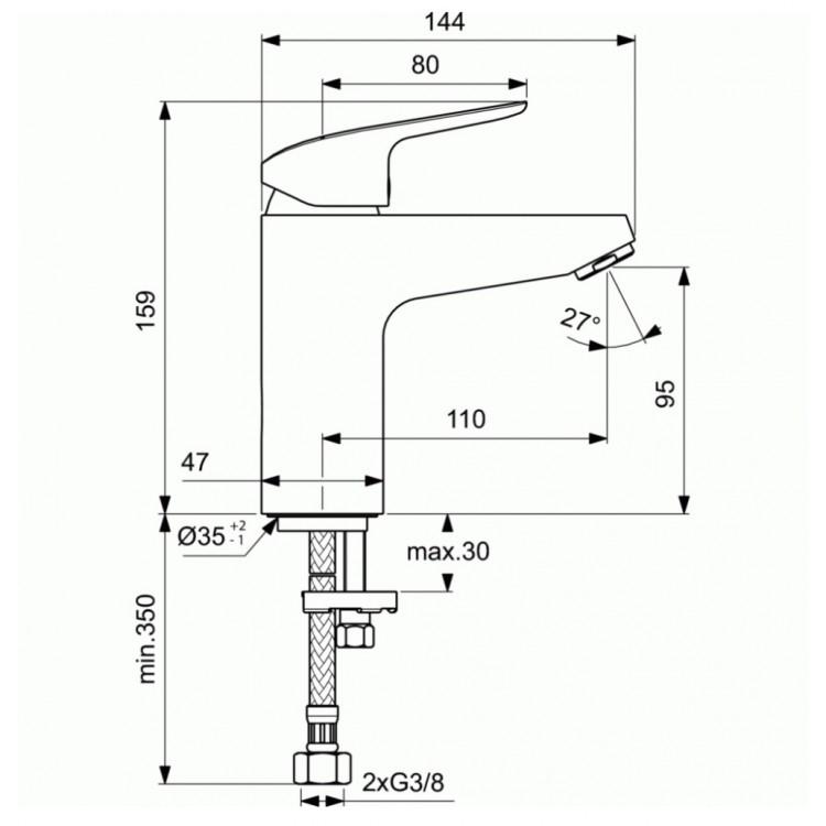 Izlietnes maisītājs Ideal Standard Ceraflex, B1714AA