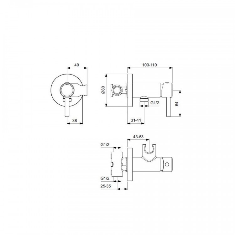 Iebūvējamais bidetta maisītājs Ideal Standard, hroms