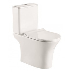 Tualetes pods Inter Ceramic Daisy Rimless ar Soft Close poda vāku, balts matēts