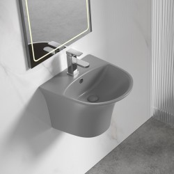 Vannas istabas izlietne Inter Ceramic 48x46cm, pelēka matēta