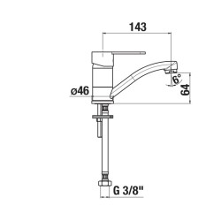 Virtuves izlietnes maisītājs JIKA Lyra Smart, iztece 143mm, hroms
