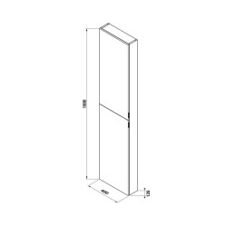 Vannas istabas augstais skapis Jika PURE 180x40x13cm, balts