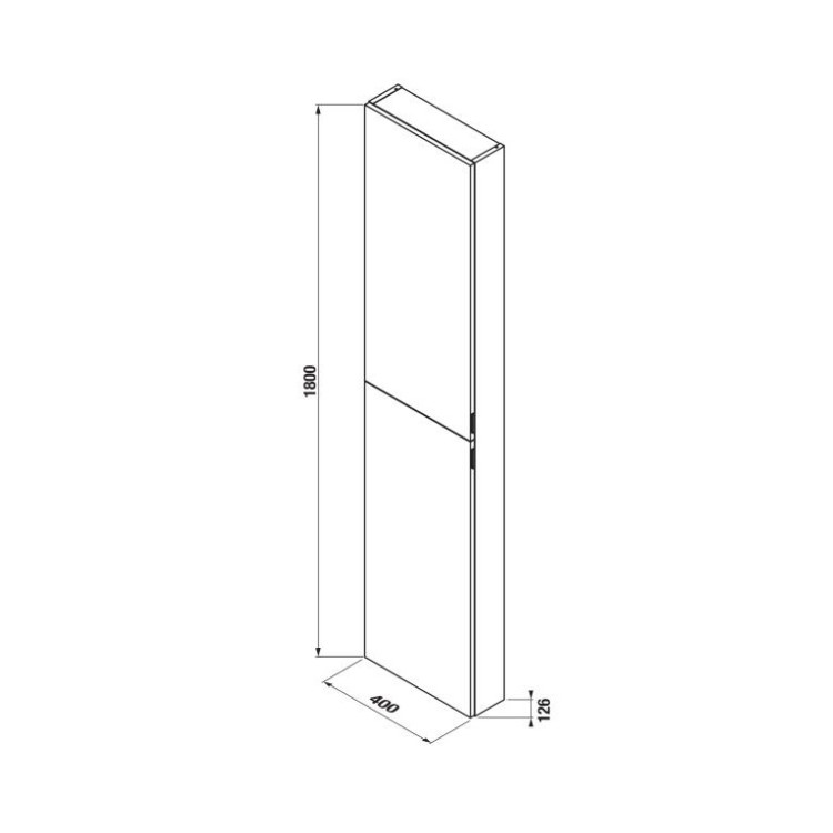 Vannas istabas augstais skapis Jika PURE 180x40x13cm, balts Vannas istabas augstais skapis Jika PURE 180x40x13cm, balts