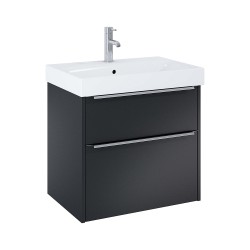 Vannas istabas skapītis ar izlietni Jika PURE 625x440 mm, melns matēts