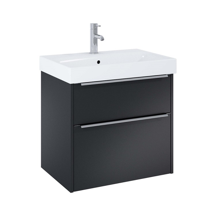 Vannas istabas skapītis ar izlietni Jika PURE 625x440 mm, melns matēts Vannas istabas skapītis ar izlietni Jika PURE 625x440 mm, melns matēts