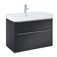 Vannas istabas skapītis ar izlietni Jika PURE 825x440 mm, melns matēts