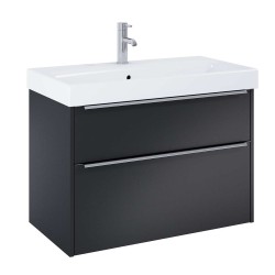 Vannas istabas skapītis ar izlietni Jika PURE 825x440 mm, melns matēts