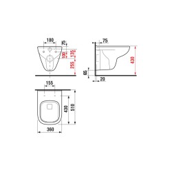 Tualetes pods piekaramais JIKA DEEP Rimless bez vāka, balts H820614