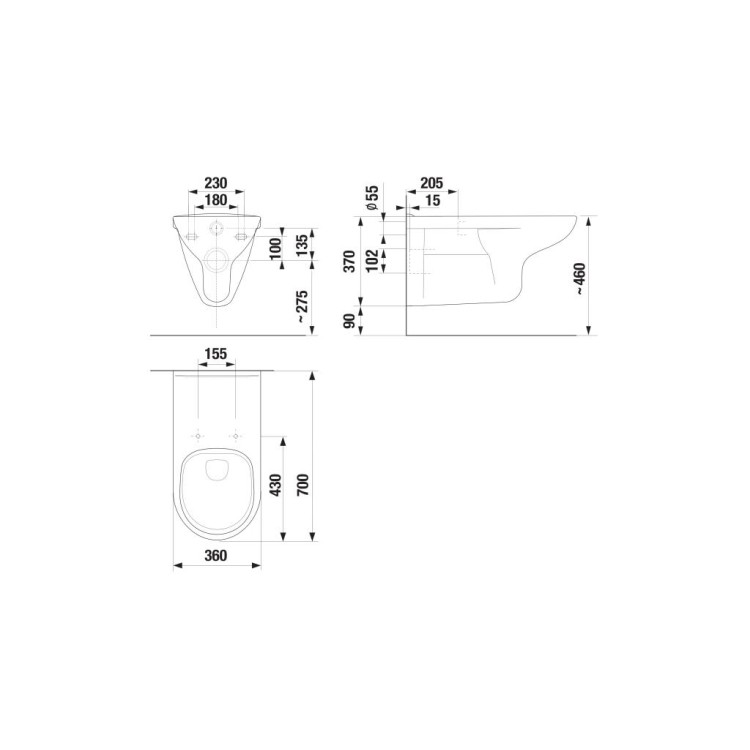 Tualetes pods piekaramais JIKA DEEP Rimless bez vāka, pagarināts, balts Tualetes pods piekaramais JIKA DEEP Rimless bez vāka, pagarināts, balts