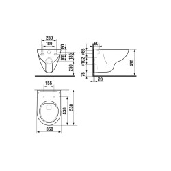Tualetes pods piekaramais JIKA LYRA PLUS Rimless H8213840000001