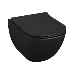 Tualetes pods piekaramais JIKA MIO Rimless bez vāka, melns matēts