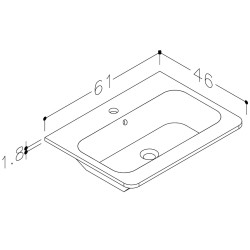 Izlietne skapītim KAME 61x46cm, SR614618