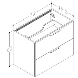 Vannas istabas skapītis izlietnei KAME LIRIS 80cm, balts matēts