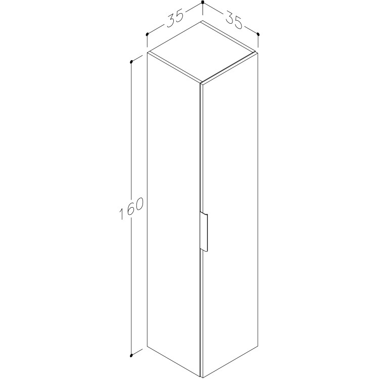 Vannas istabas augstais skapis KAME LIRIS 160x35cm, gaišs ozols