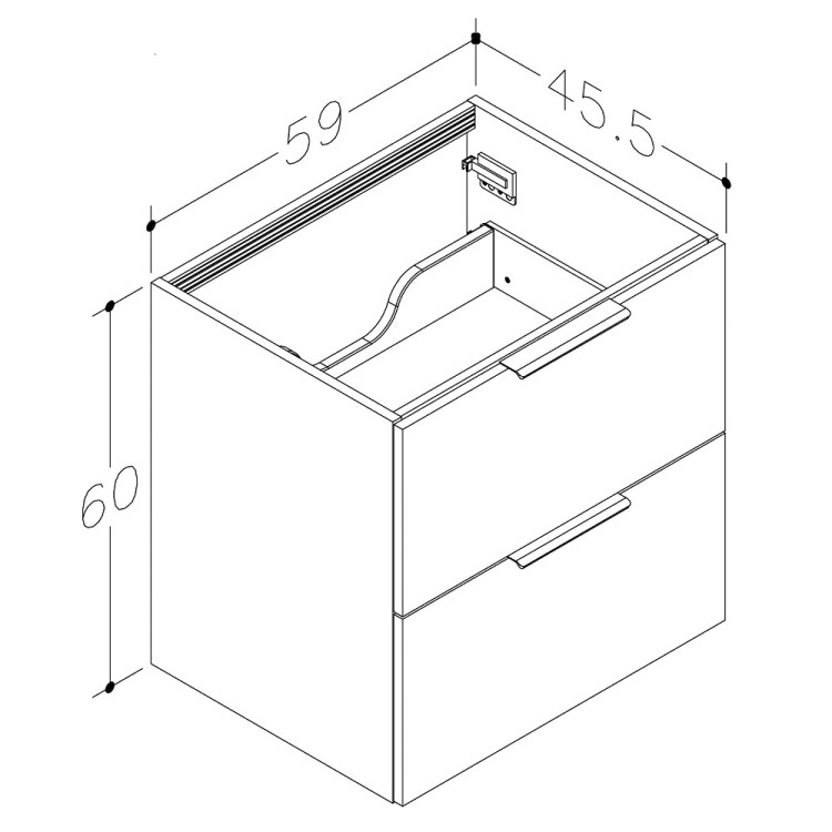 Vannas istabas skapītis izlietnei KAME LIRIS 60cm, gaišs ozols