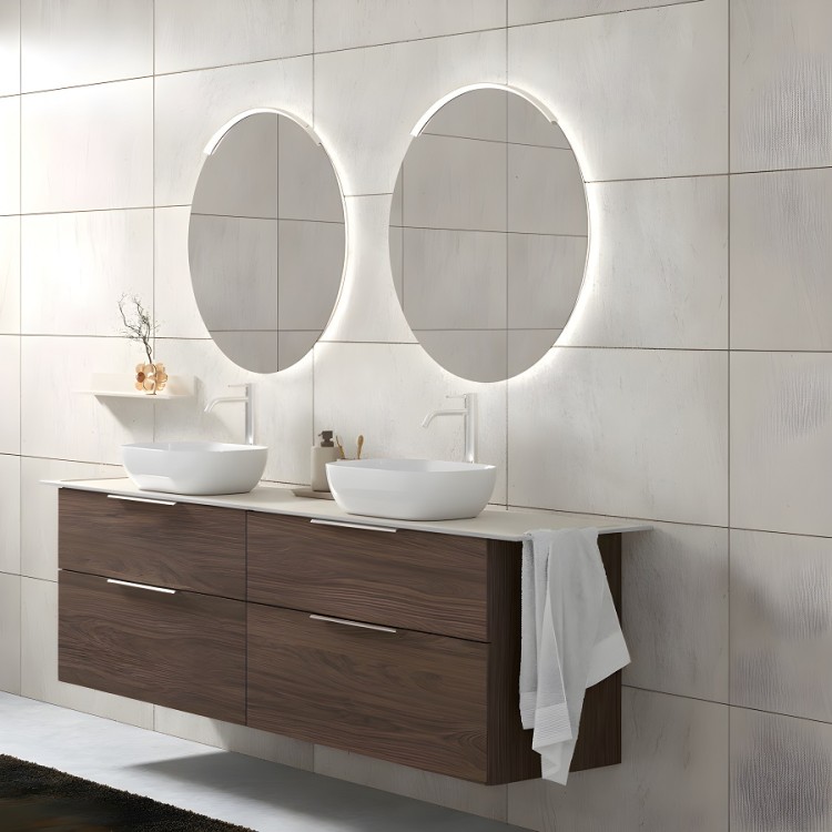 Vannas istabas skapītis izlietnei KAME LIRIS 100cm, brūns ozols