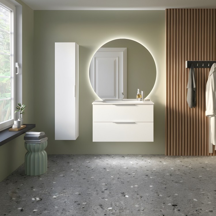 Vannas istabas skapītis izlietnei KAME LIRIS 120cm, balts matēts