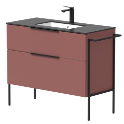 Vannas istabas skapītis KAME BIG ar izlietni ILSA 101x46cm, sarkans antīks