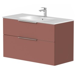 Vannas istabas skapītis KAME BIG ar izlietni Elida 101x46cm, sarkans antīks