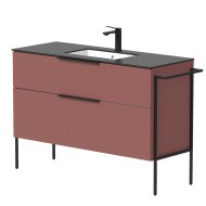 Vannas istabas skapītis KAME BIG ar izlietni ILSA 121x46cm, sarkans antīks