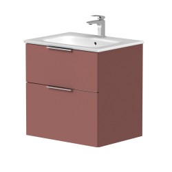 Vannas istabas skapītis KAME BIG ar izlietni Elida 61x46cm, sarkans antīks